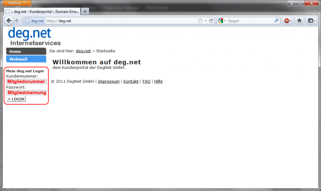 DegNet - Portal - Hauptseite